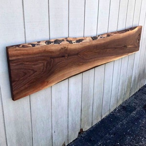 Live Edge Slab Headboard, Rustic Barn Wood Headboard with Raw Edge, King, Queen, Double, Single, Twin Bed Headboard image 1