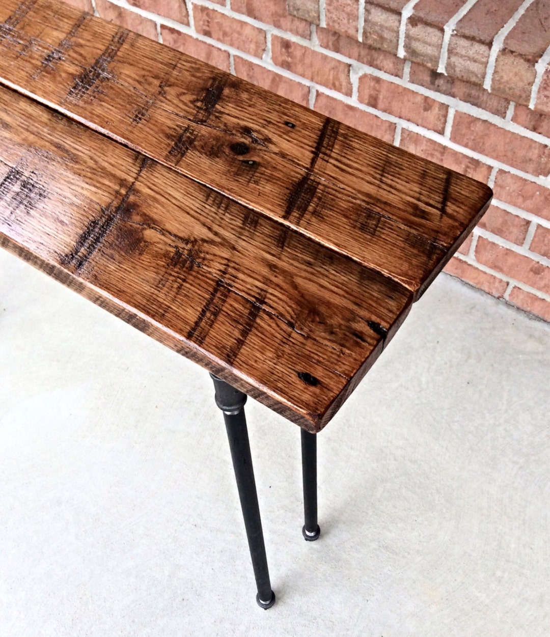Reclaimed Wood and Iron Pipe Sofa Table - Rustic Entry Hall Console - Etsy