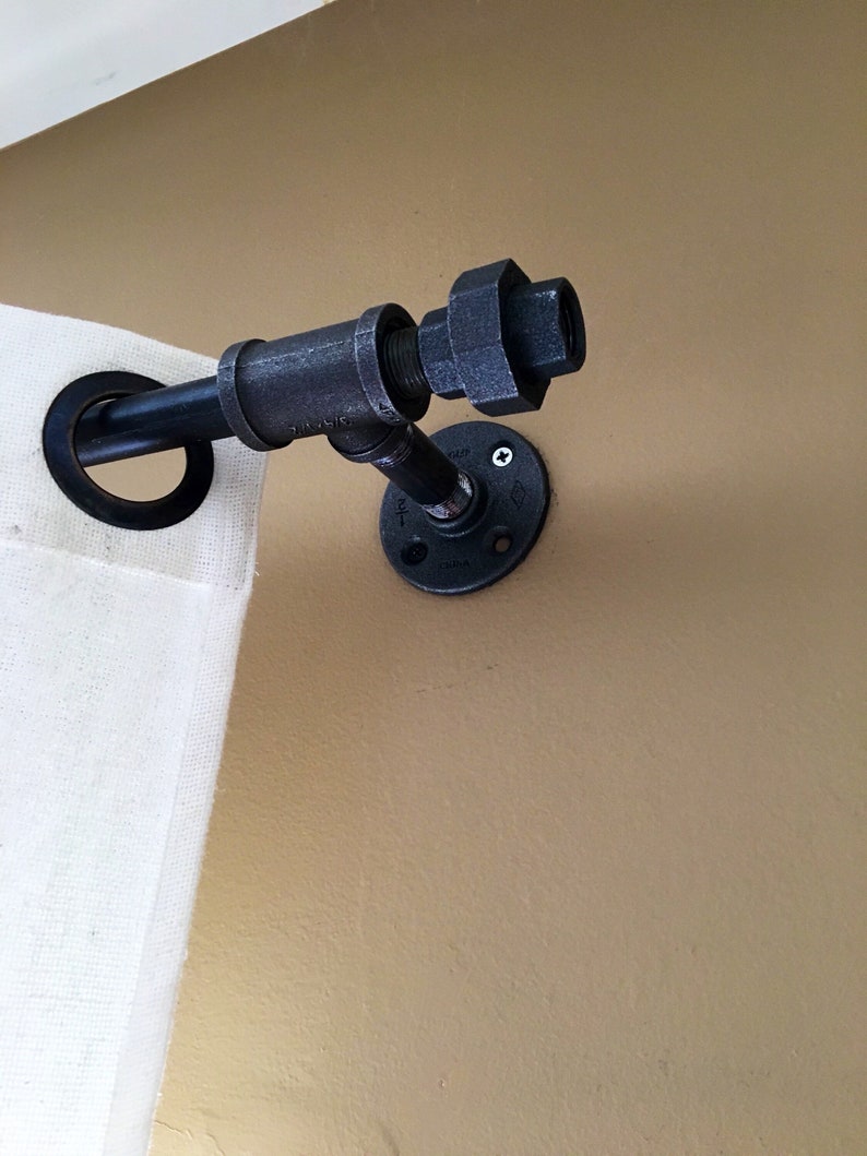 Industrial Iron Pipe Curtain Rods Drapes Valance Bronze Nickel Etsy