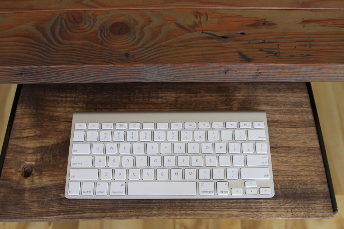 Keyboard Tray Reclaimed Wood Desk Add on Reclaimed Wood Etsy