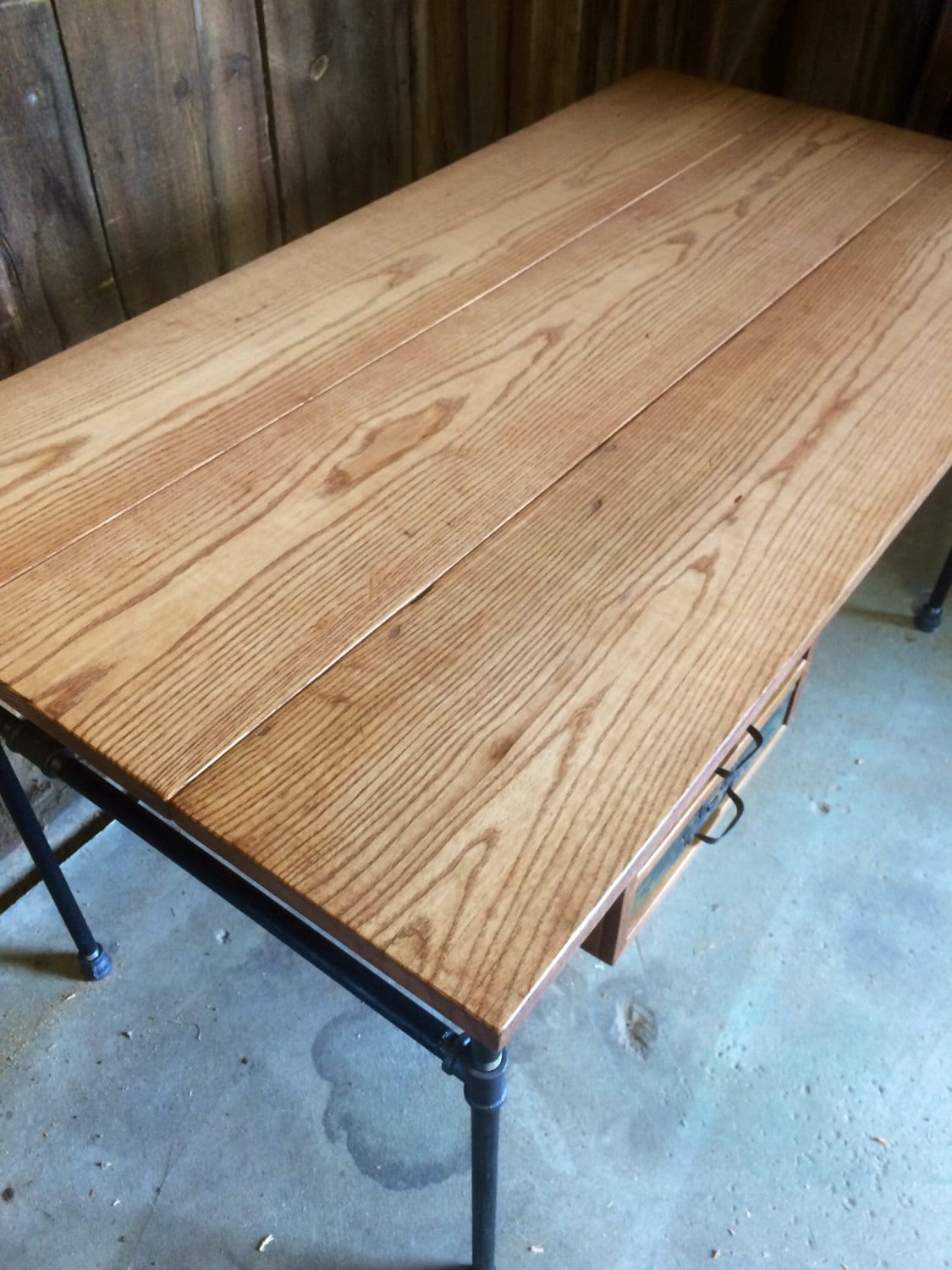 Reclaimed Wood Industrial Desk: Rustic Modern Standing Desk