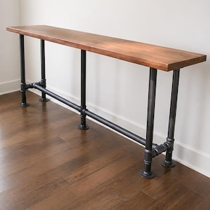 The Foundry Table Reclaimed Bar Table Solid American Black Walnut Bar Table Pub Table Conference Table Walnut Table Walnut Desk Live Edge