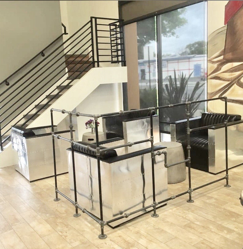 Industrial Pipe Partition Room Divider Cafe Seating Separator Etsy