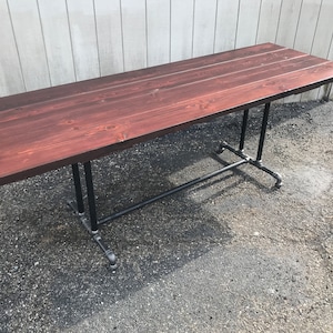 Rustic Trestle Table with Industrial Base, The Butcher&#39;s Choice Table