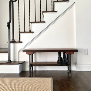 Reclaimed Wood Entryway Bench - Shoe Bench - Minimalist Mudroom Bench