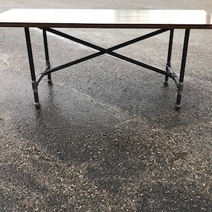Reclaimed Wood Modern Farmhouse Table, Minimalist Farm Table - Pub Table Restaurant Table