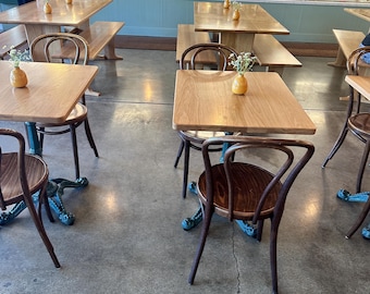 Solid Wood Restaurant Table – Custom Hardwood Tabletop, Commercial Grade