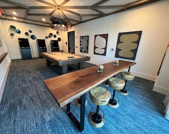 Handcrafted Industrial Bar Table – Reclaimed Solid Wood Table