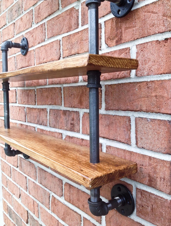 Pipe Bookshelf With Reclaimed Wood And Repurposed Pipe Rustic Etsy