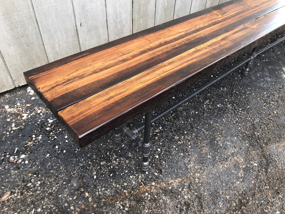 The Foundry Bench Reclaimed Wood Beam Rustic Bench - Dining