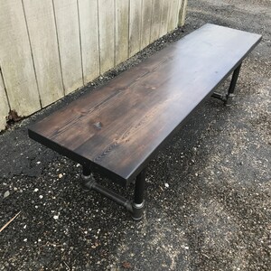 Reclaimed Wood Entry Bench – Farmhouse Style, Iron Legs bild 1