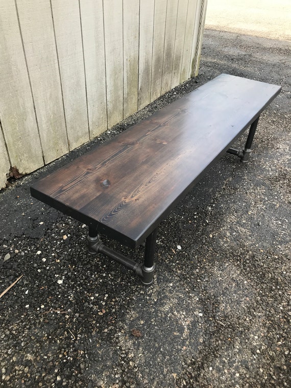 Reclaimed Wood Bench - Entry Bench - Farmhouse Table Bench with Iron Legs