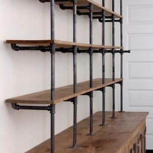 Industrial Reclaimed Wood Shelving Unit: Rustic Book Shelf, Custom Home ...