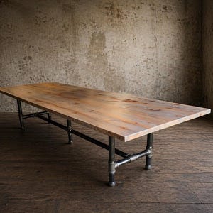 Reclaimed Wood Conference Table | Custom Office Table | Solid Wood Desk | Industrial Modern Table | Walnut Oak Maple | 6ft 7ft 8ft