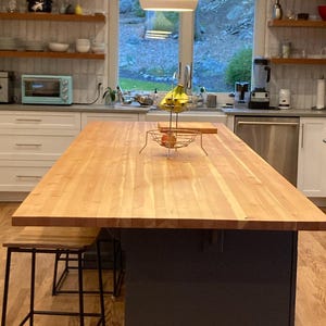 Wood Counter Top - Solid Butcher Block Tabletop - Live Edge Counter