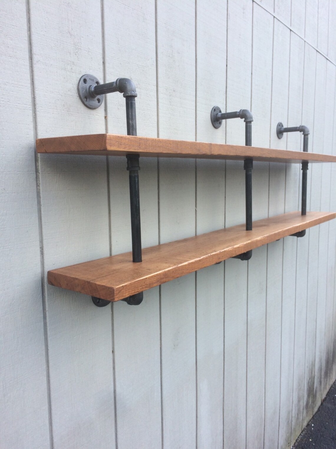 Reclaimed Wood and Pipe Bookshelf Wall Mounted Bookcase Pipe Etsy