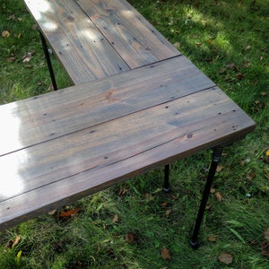 Reclaimed Wood L-Shaped Desk: Custom Office Desk with Optional Drawer