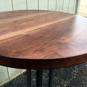 Round Walnut Dining Table Reclaimed Wood Bar Reclaimed Wood Round Table Pub Table Restaurant Tabletop image 4