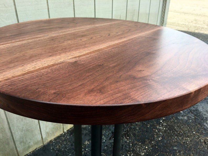 Round Walnut Dining Table Reclaimed Wood Bar Reclaimed Wood Round Table Pub Table Restaurant Tabletop image 4