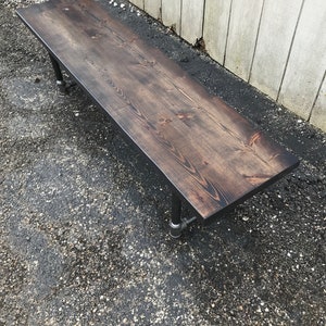 Reclaimed Wood Entry Bench – Farmhouse Style, Iron Legs bild 8