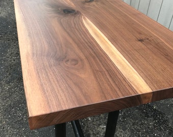 Walnut Bar Table - Premium Black Walnut Slab Dining Table -The Foundry Table iReclaimed