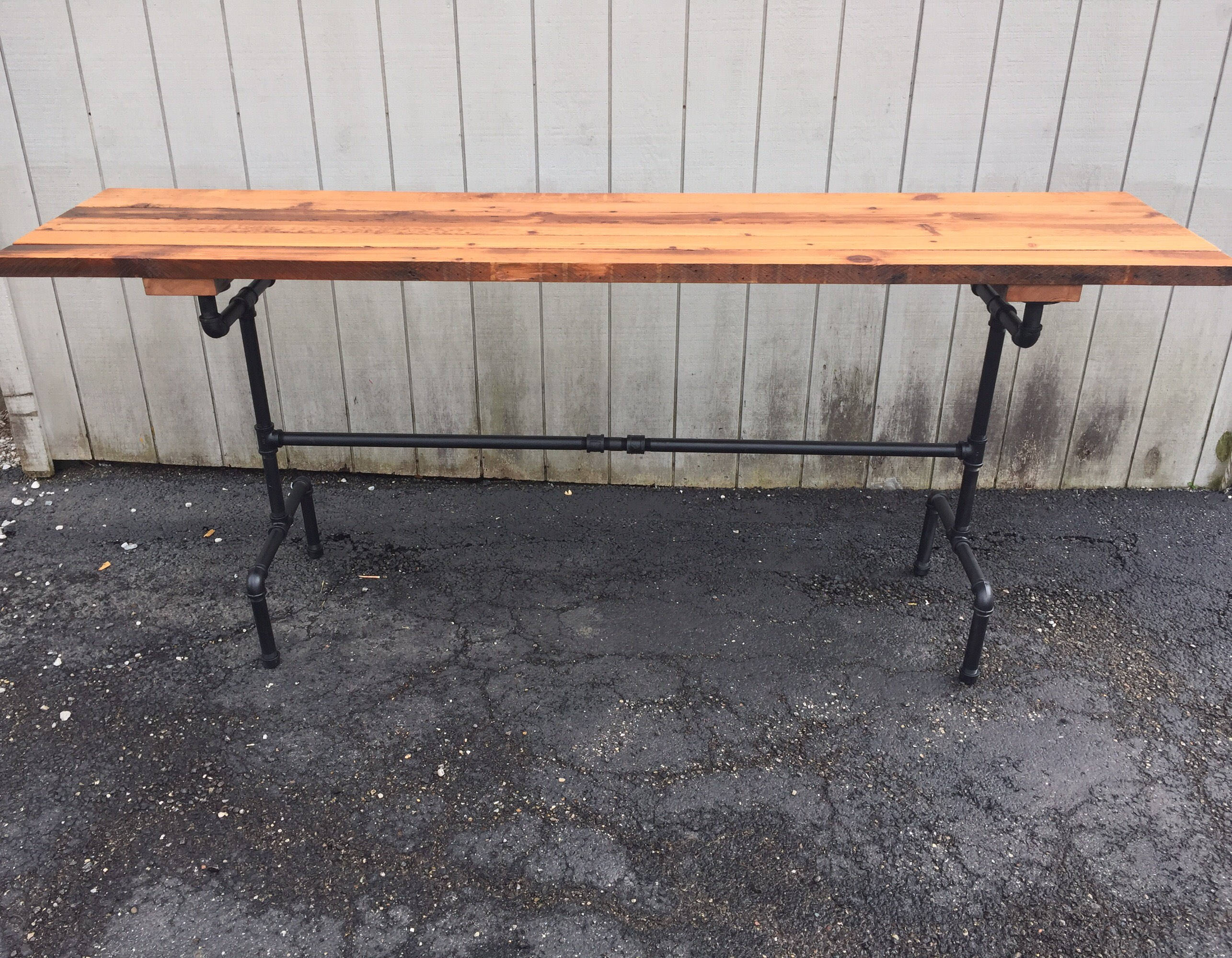 Reclaimed Wood Trestle Table With Iron Base Farmhouse Style - Etsy