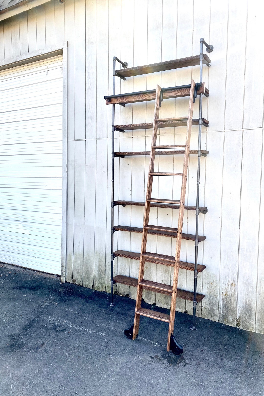 Bookshelf With Ladder Library Ladder Bookshelf Tall Bookcase With