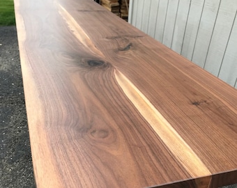 Walnut Countertop Slab - Butcher Block Walnut Tabletop Only - Reclaimed Salvaged Live Edge Walnut Bar Counter Island Walnut