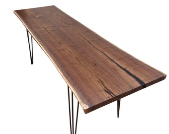 Walnut Dining Table - Long Solid Wood Counter Table for Kitchen or Dining Room