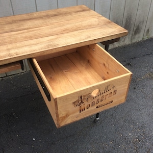 Reclaimed Salvaged Crate Storage Drawer Add-On Desk Drawer Salvaged Wood Wine Soda Beer Crate (Drawer & Glides Only)