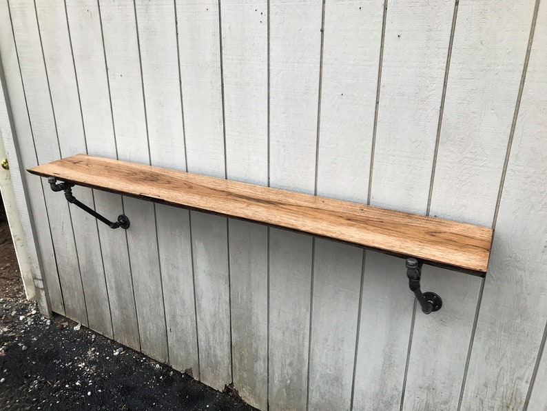 Live Edge Wall Mounted Desk Walnut Table Reclaimed Wood Etsy