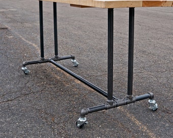 Industrial Locking Casters, 3/4" Pipe Thread Stem, Furniture Leveling Feet (Set of 4)