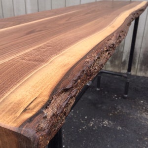 Live Edge Wall Mounted Desk Walnut Table Shelf Reclaimed Wood Floating Desk Walnut Table The Lodge Mantel image 2