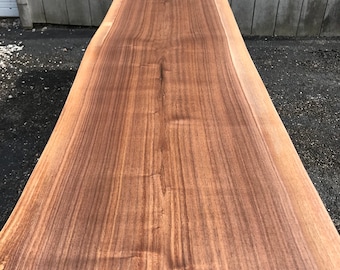 Black Walnut Live Edge Slab Countertop Butcher Block Tabletop Reclaimed Salvaged American Walnut Table Bar Desk Hairpin Leg Island Counter
