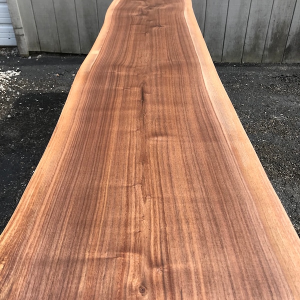 Walnut Live Edge Slab Countertop, Butcher Block Tabletop Reclaimed Salvaged Walnut Bar Table, Desk, Island Counter
