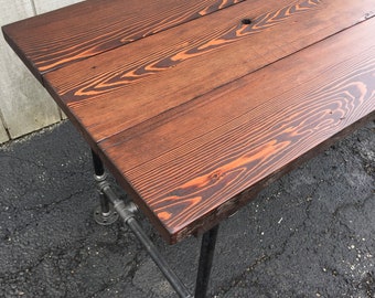Reclaimed Wood Industrial Desk, Pipe Leg Office Desk, Custom Sizes