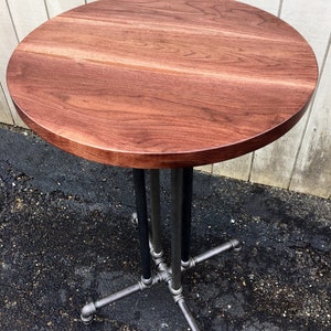 Round Walnut Dining Table Reclaimed Wood Bar Reclaimed Wood Round Table Pub Table Restaurant Tabletop image 1