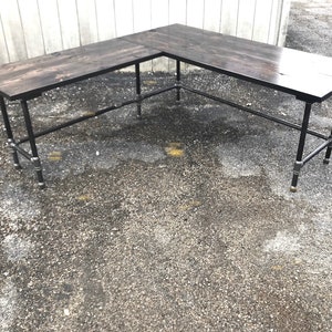 L Desk Reclaimed Wood L Desk Wood Office Desk with (optional) Drawer and Keyboard Tray L-Desk