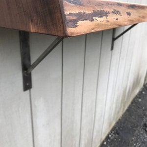 Live Edge Wall Mounted Desk Walnut Table Shelf Reclaimed Wood Floating Desk Walnut Table The Lodge Mantel image 3