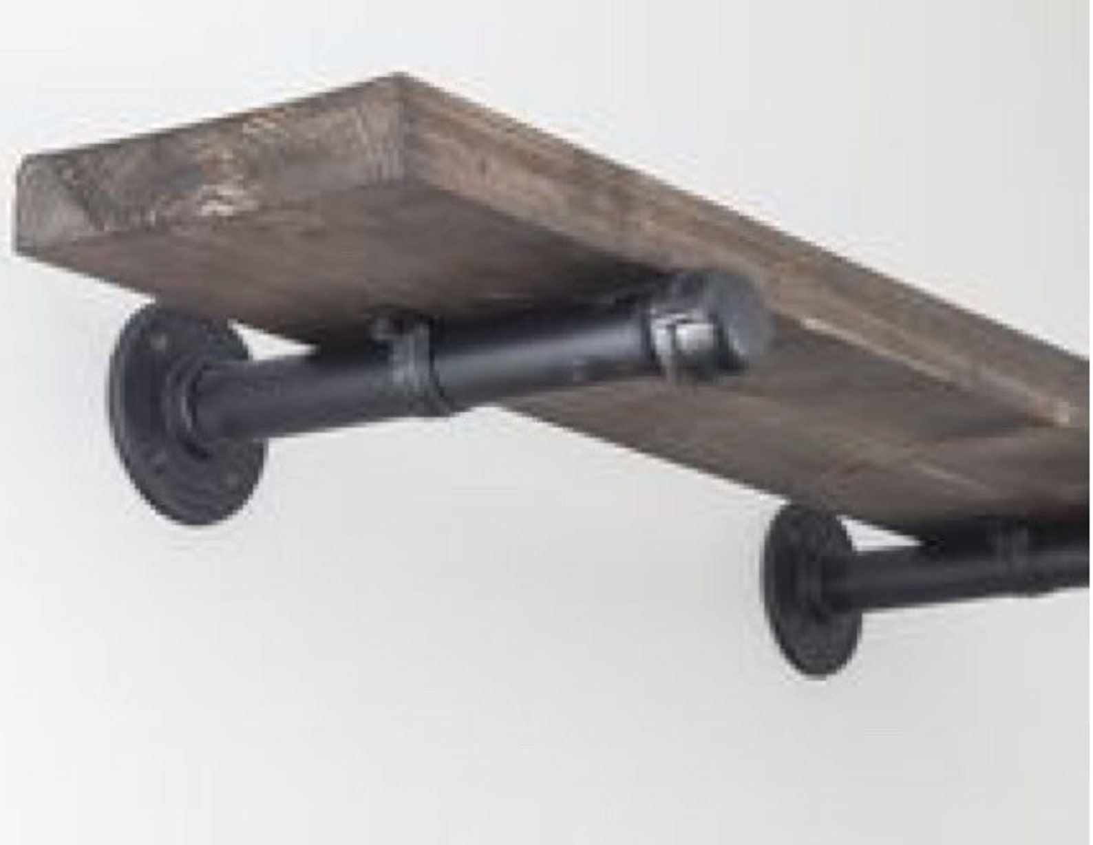 Black Iron Pipe Shelf Angle Bracket Handmade Wall Mounted Bar Etsy