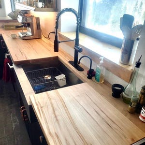 Maple Kitchen Countertop - Ambrosia Maple Butcher Block - DIY Butcher Block Kitchen Island - Wormy Maple Countertop