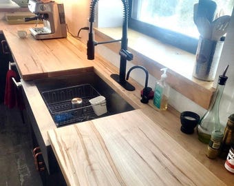 Handmade Ambrosia Maple Countertop: DIY Butcher Block Kitchen Island
