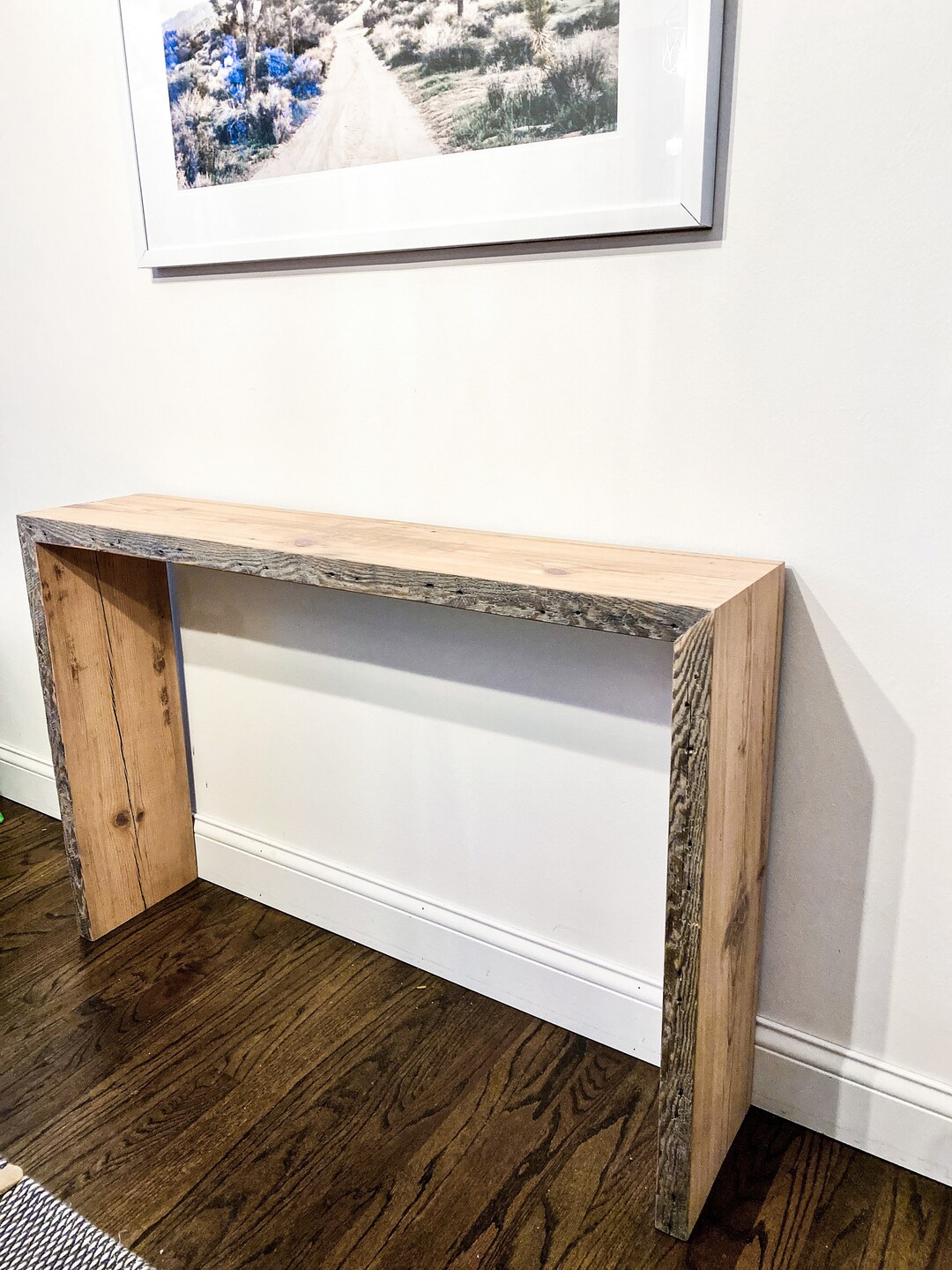 Console Table Reclaimed Wood, Minimalist Modern Plank Entry Table ...