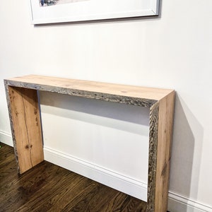Console Table Reclaimed Wood, Minimalist Modern Plank Entry Table, Narrow Sofa Table