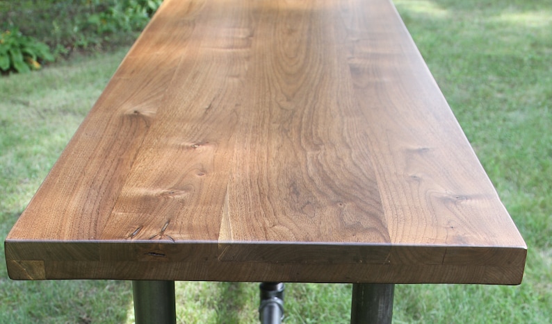 Black Walnut Slab Countertop Butcher Block Tabletop Reclaimed Salvaged Live Edge Table Bar Hairpin Leg Counter Island