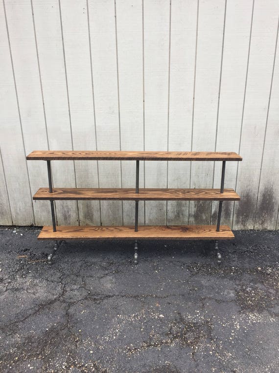 Steam Pipe Bookshelf Industrial Three Shelf Curio With Etsy