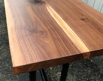 Custom Pub Table - Industrial Bar Table - Rustic Live Edge Slab Bar Table