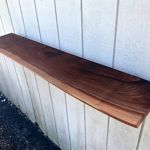 Kitchen Floating Shelf.  Rustic Kitchen Shelf. Open Floating Shelf. Walnut Oak White Ash