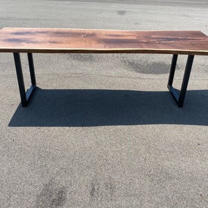 Long Walnut Table - 10 Seat Dining Table - Solid Wood Living Edge - Table Walnut Edge Counter Height Table, Bar Height Table