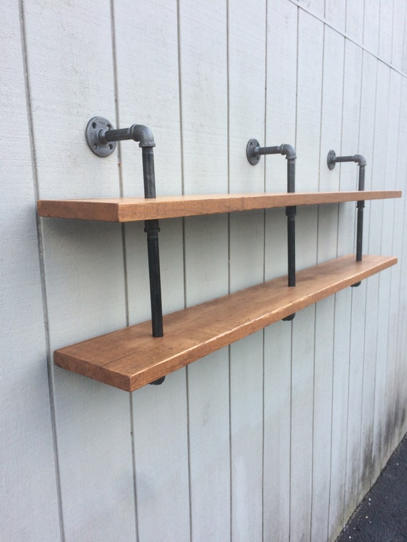 Industrial Three Shelf Bookcase With Reclaimed Wood Open Kitchen